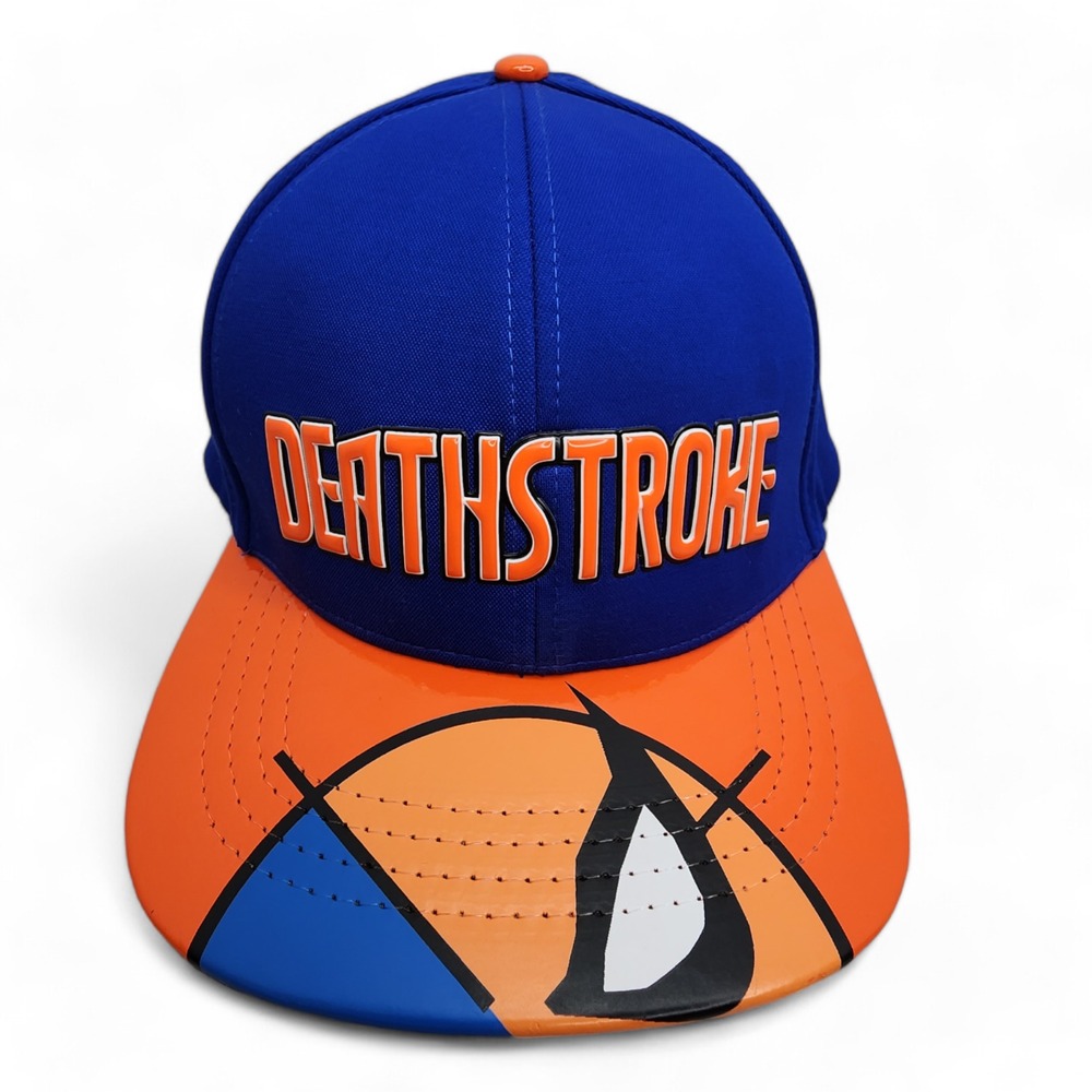 Six Flags DC Comics Deathstroke Hat Orange Blue‎ Adult Adjustable Snapback Cap